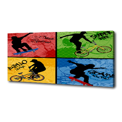 Foto op canvas Fiets en skateboard