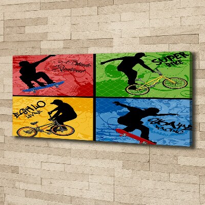 Foto op canvas Fiets en skateboard