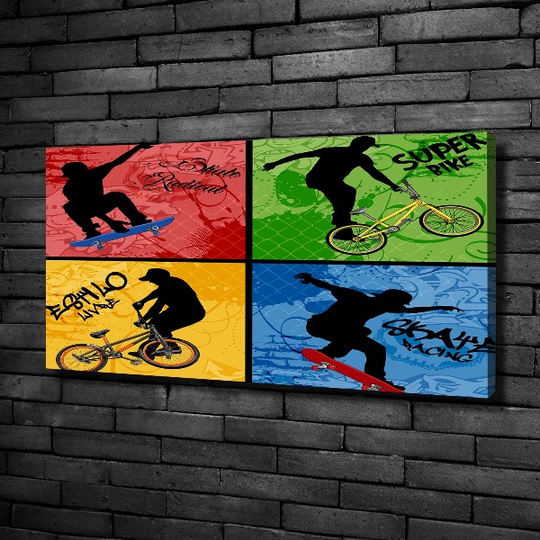 Foto op canvas Fiets en skateboard