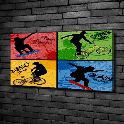 Foto op canvas Fiets en skateboard