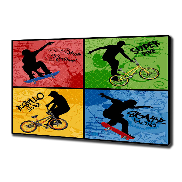 Foto op canvas Fiets en skateboard
