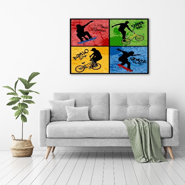 Foto op canvas Fiets en skateboard