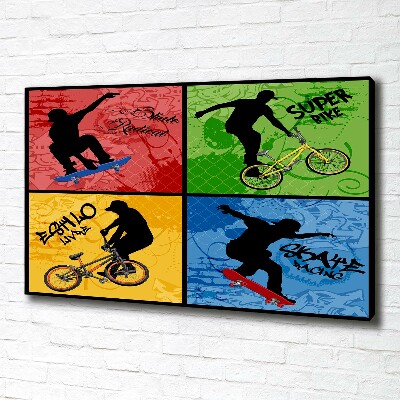 Foto op canvas Fiets en skateboard
