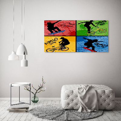 Foto op canvas Fiets en skateboard