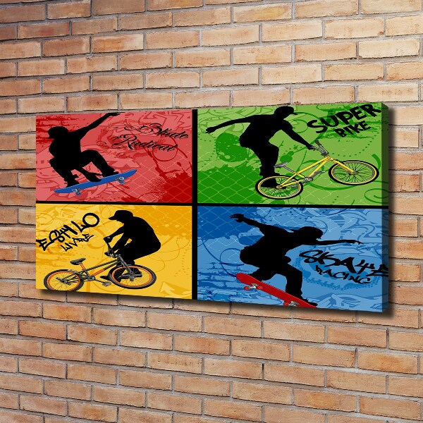Foto op canvas Fiets en skateboard