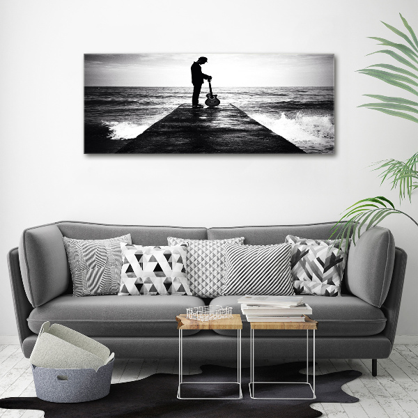 Foto op canvas Gitarist op de pier