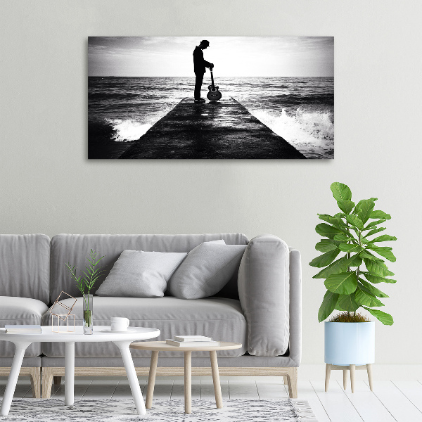 Foto op canvas Gitarist op de pier