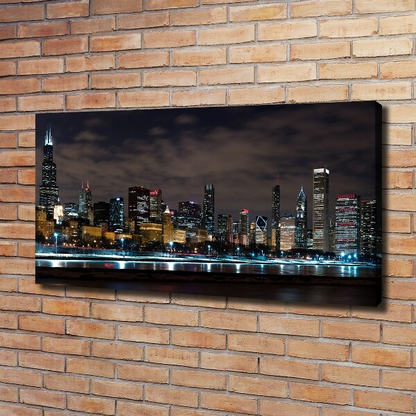 Foto canvas Chicago 's nachts