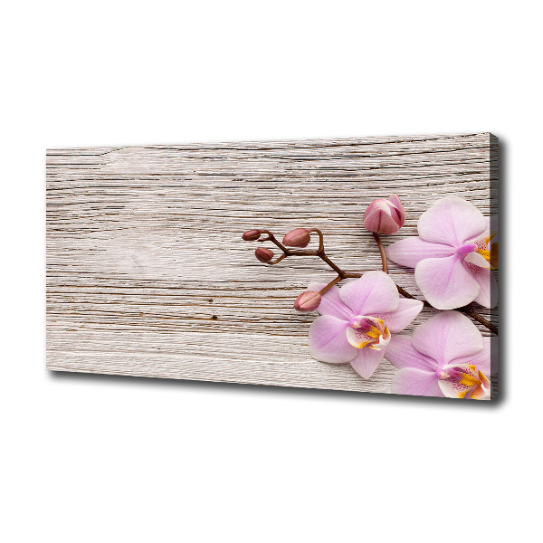 Foto canvas Orchidee op hout