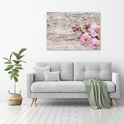 Foto canvas Orchidee op hout