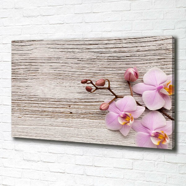 Foto canvas Orchidee op hout