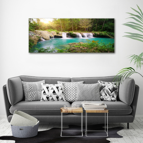 Foto canvas Waterval in het bos