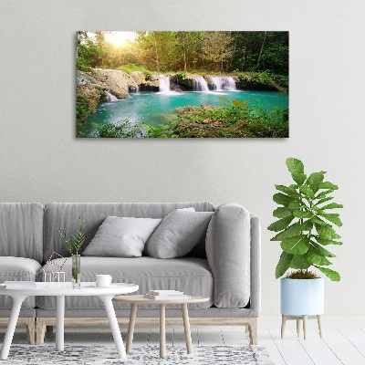 Foto canvas Waterval in het bos