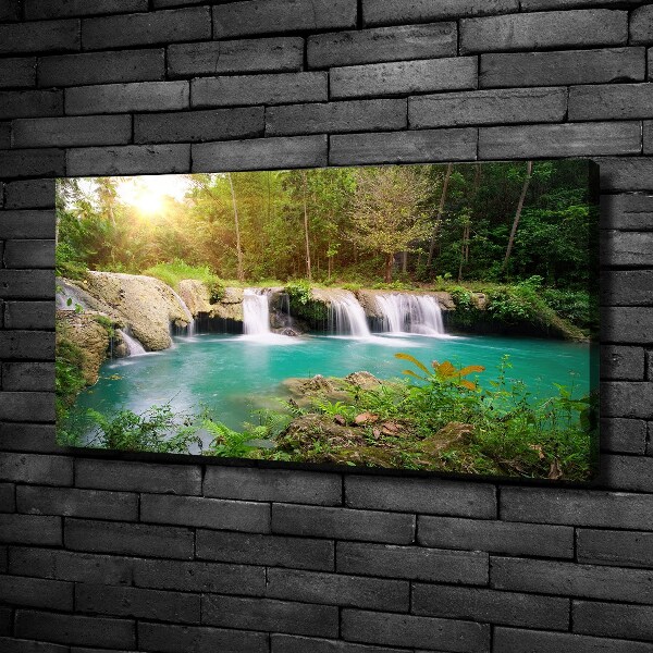 Foto canvas Waterval in het bos