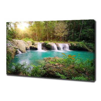 Foto canvas Waterval in het bos