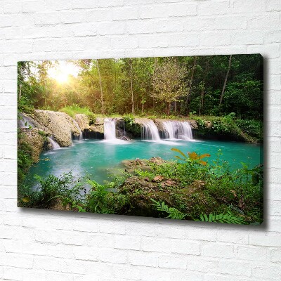 Foto canvas Waterval in het bos
