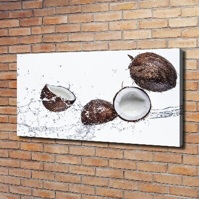 Canvas foto Kokosnoot met water