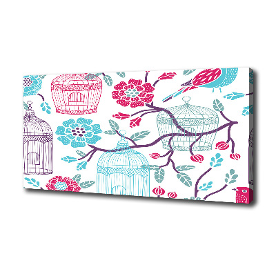 Canvas foto Vogelkooien