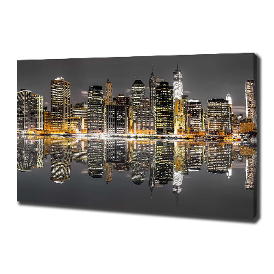 Canvas foto New York 's nachts