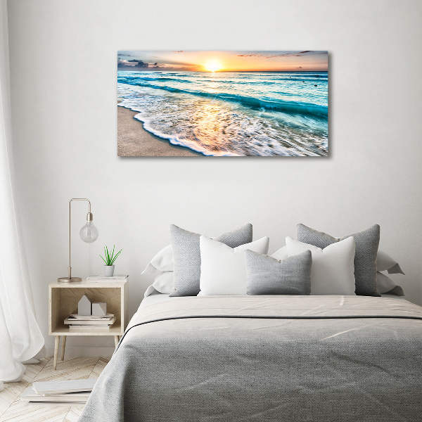 Schilderij op canvas Zonsondergangstrand