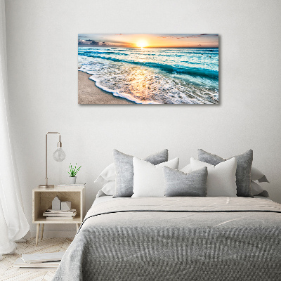 Schilderij op canvas Zonsondergangstrand