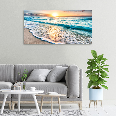 Schilderij op canvas Zonsondergangstrand