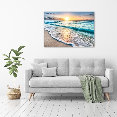 Schilderij op canvas Zonsondergangstrand
