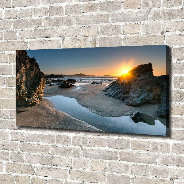 Foto canvas Rotsen op het strand