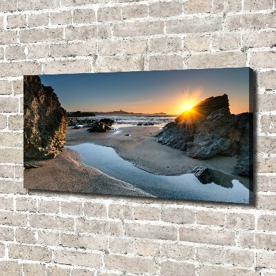 Foto canvas Rotsen op het strand