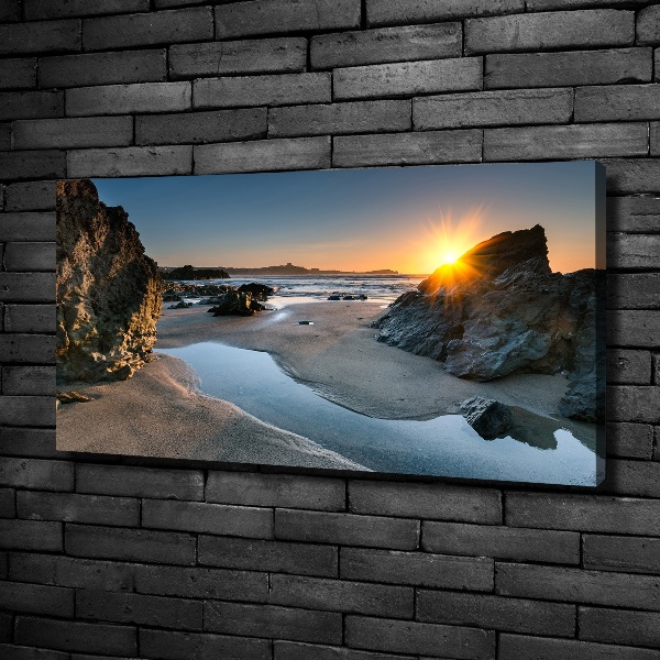 Foto canvas Rotsen op het strand