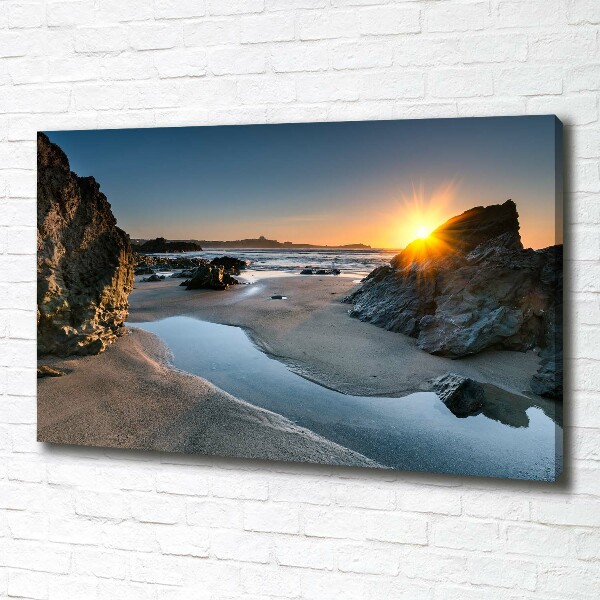 Foto canvas Rotsen op het strand