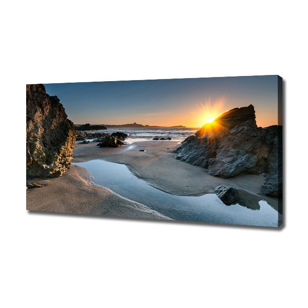 Foto canvas Rotsen op het strand