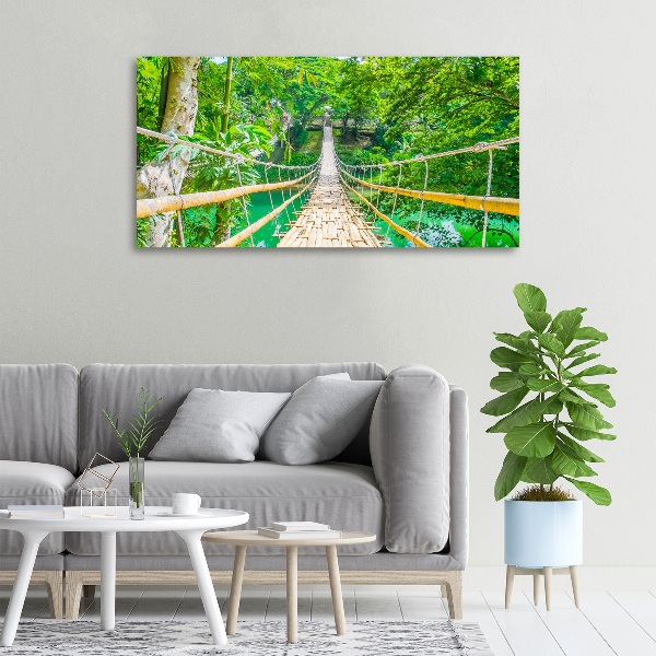 Canvas foto Bamboe Bosbrug