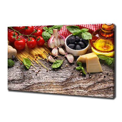 Canvas foto Italiaans eten