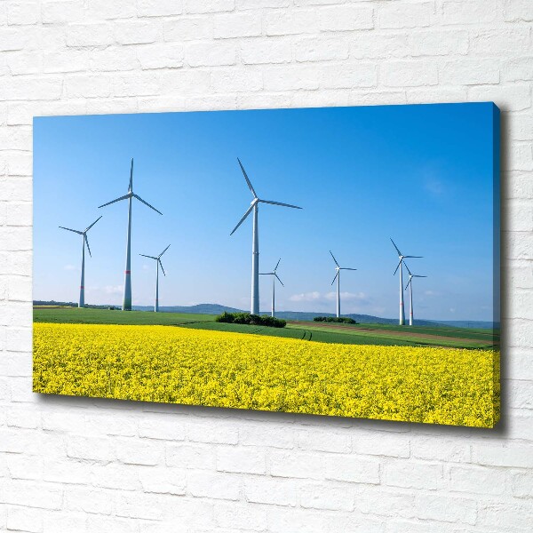Foto op canvas Windmolens in het veld