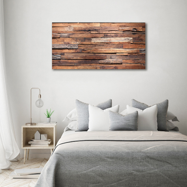 Foto canvas Houten muur