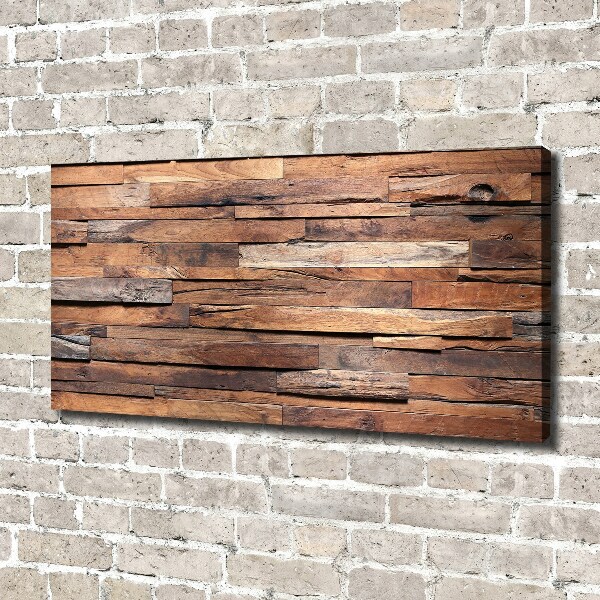 Foto canvas Houten muur