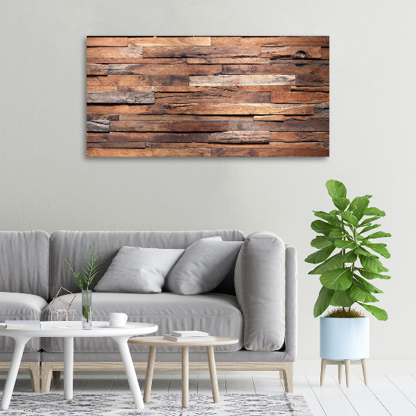 Foto canvas Houten muur