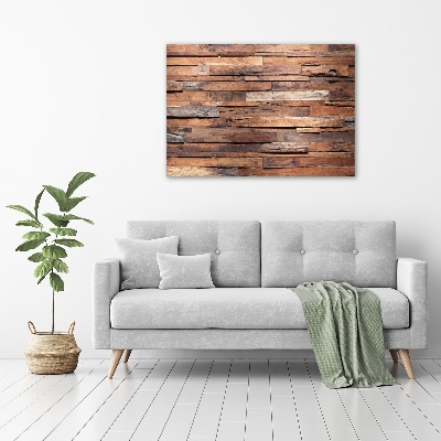 Foto canvas Houten muur
