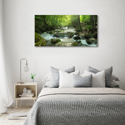 Foto canvas Waterval in het bos