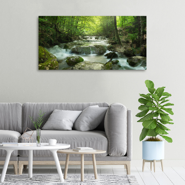 Foto canvas Waterval in het bos