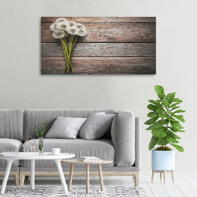 Canvas foto Paardenbloemenhout