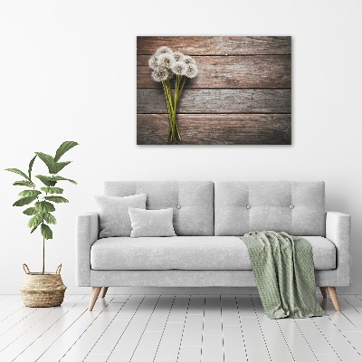 Canvas foto Paardenbloemenhout