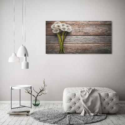 Canvas foto Paardenbloemenhout