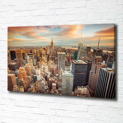 Canvas schilderij New York vanuit vogelperspectief
