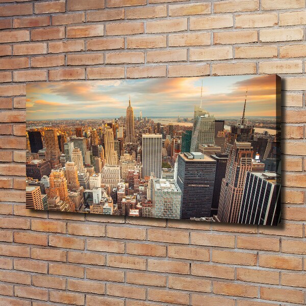 Canvas schilderij New York vanuit vogelperspectief