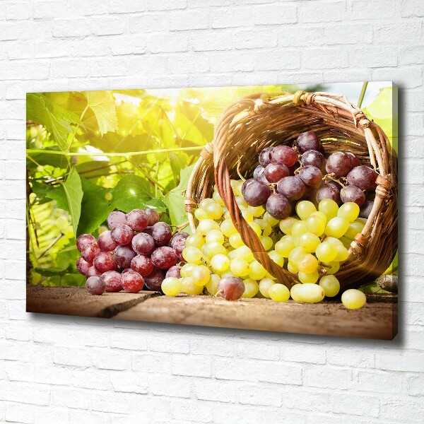 Canvas foto Druiven in een mand
