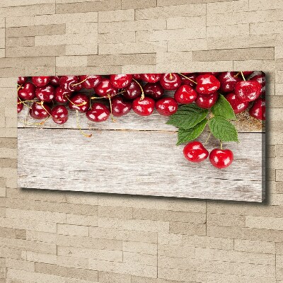 Foto canvas Kersen op hout