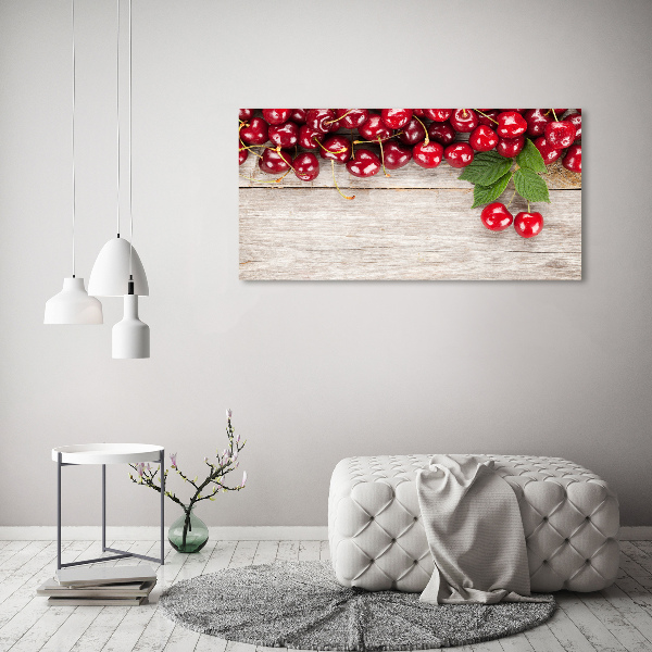 Foto canvas Kersen op hout