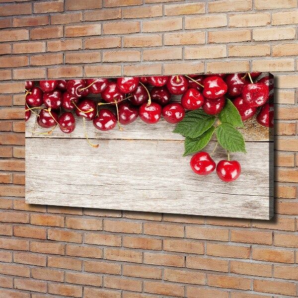 Foto canvas Kersen op hout